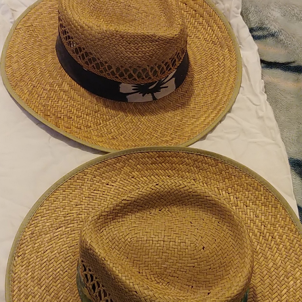 2 mens straw hats